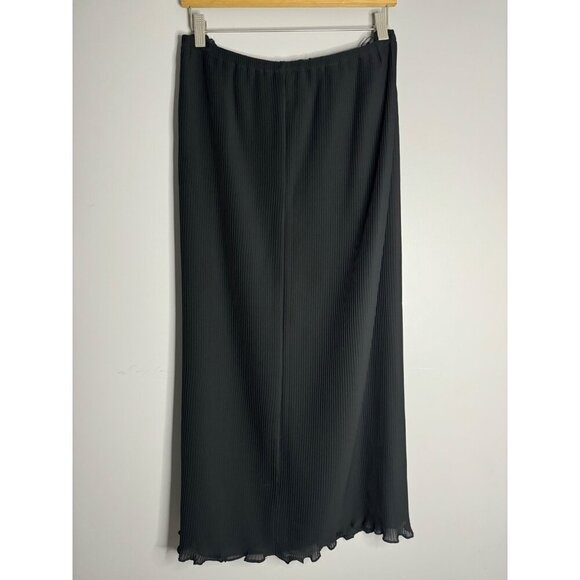 Charter Club Womens Black Pleated Maxi Skirt Size 12 Elastic Waist Polyester - Picture 1 of 5